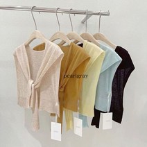 레이어드 어깨 숄 니트 페이크 숄더 가디건 간절기 썸머 레이어링 케이프 머플러