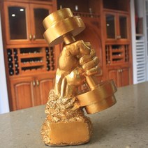 JINGHENG 자아 다듬기 조소 보디빌딩 경기 각인 트로피 헬스장 엔틱한디자인 근육 남자 기념품, 라이트그레이색깔골드아령, 1개