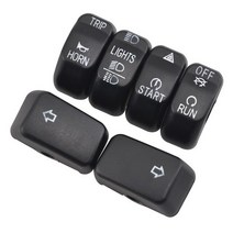 할리데이비슨 호환 오토바이 핸들 바 컨트롤 블랙 크롬 스위치 캡 버튼 커버 할리 14-Up XL 12-17 Dyna 11, 01 Black