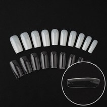 캣워크 스퀘어 울트라 씬 풀팁 약 50팁-리필팁 (네츄럴/클리어) /인조손톱/모조손톱/네일팁, 클리어, 1호