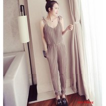 puildaug 콘도 벨트 점프 수트 여성 여름 바지 여름 여성 하이 허리 스트랩 랜턴 피트 할란 팬츠 점프 수트