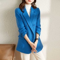 봄가을 여성코트 여성자켓 점퍼 아우터 정장자켓 겨울, 파란색 S