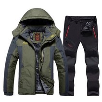 고어텍스 바람막이 방수 등산복 자켓 남성 야외 소프트쉘 재킷 가을 겨울 얇은 양털 하이킹 캠핑 윈드 브레이커 조깅 사이클링 패션 코트, Army green Black set, XXXL