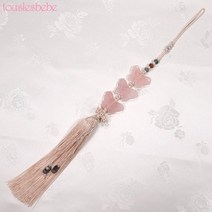 21번 성인 여성 한복노리개 분홍 옥나비 3단 한복장신구 여자 혼주 하객 결혼식 웨딩 촬영 악세사리 소품