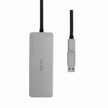 리줌 H40 3포트 C타입 USB 허브, 그레이 + 블랙