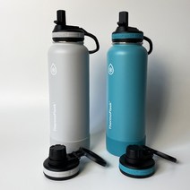 써모플라스크 보온 보냉병 2종 세트, 화이트, 그린, 1.2L