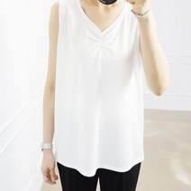 쇼퍼 제니 셔링 여름 스판 민소매 블라우스 빅사이즈