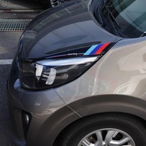 [JS AUTOMOTIVE] 올뉴모닝 본넷 사이드 엠블럼 데칼 랩핑 튜닝 스티커 인테리어 기스방지 가드 용품, 블랙_이탈리아