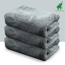 그레슬린 코랄 극세사 타월 그레이 미용실 미용 호텔 세면 수건 타올 3장, 그레슬린코랄극세사타월38x75(그레이)3장