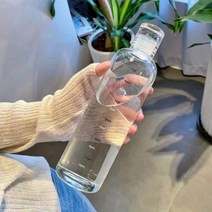 다이어트물병 유리 보틀 헬스 하루 시간 1리터 물병 500ml 2color, 투명