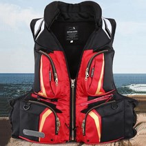 일본 시마노 shimano 가마가츠 Gamakatsu 바위 낚시 구명 조끼 통기성 성인 다기능, 레드색