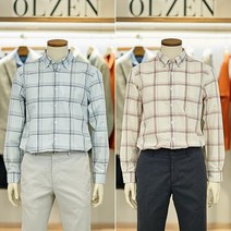 올젠남성 쿨코튼 빅체크 셔츠 ZOC2WC1305 2종택1 민트MT