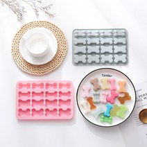 강아지 수제 간식 만들기 실리콘 베이킹 몰드 뼈다귀 쿠키 모양틀, 그레이