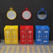 북유럽 미용실 세면대 캐비닛 바버샵 하부장 호텔, 그린 싱크(수도꼭지 포함)