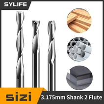 직경 13.175mm 2 플루트 플랫 엔드 밀 생크 나선형 라우터 비트 CNC 마이크로 카바이드 10 개, 03 3.175x0.8x3MM