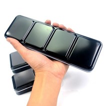 미니 팔레트 파레트 미술 유화 나무 12/24/48Pcs 수채화 반 팬 주석 상자 빈 검은 철 여행 아티스트 학생 저장소, [02] 2175x69x23mm