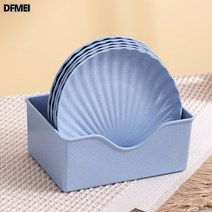 DFMEI 캐릭터 토골접시 세트 받침대 포함 과일접시, 블루 5개+베이스