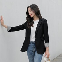 뉴욕멋쟁이 줄리 소매배색 카라자켓