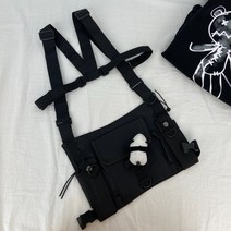 무전기 조끼 방범 택배 등산 소방 현장 벨트 안전관리, 블랙 라지(팬더 핀 포함)