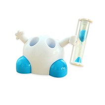 피케이몰 바른 양치시간 3분 타이머 모래시계 4구 칫솔꽂이, 1개, 블루