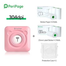 사진인화기 휴대용포토프린터 핸드폰 사진출력 사진인화기 peripage 304dpi 열, 핑크-9 종이 케이스