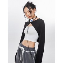 쉬인 DAZY 래글런 슬리브 슈퍼 쇼트 상의 캐미솔 미포함