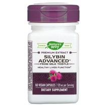 Natures Way 네이처스웨이 프리미엄 Silybin 실리빈 어드밴스 밀크씨슬 추출물 120mg 60캡슐