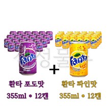 [코카콜라] 환타포도 355ml x 12p + 환타 파인 1세트, 24캔