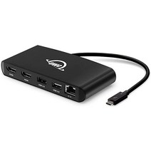 OWC 썬더볼트 3 미니 독 듀얼 4K HDMI가 포함된 버스 구동 5포트 멀티 어댑터 USB 및 기가비트 이더넷 통합 7.2인치 케이블(TB3MDK5P)