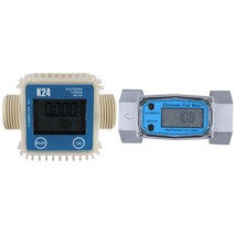 1 PCS K24 LCD 터빈 디지털 연료 유량계 디지털 유량계 K24 전자 액체 터빈 미터 40-280L / 분, 하나, 블루 & 실버