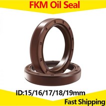 FKM 프레임 워크 오일 씰 ID 15mm 16mm 17mm 18mm 19mm OD 2147mm 두께 410mm 불소 고무 개스킷 링 2 개, 17X42X7