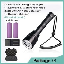 수중써치 해루질 방수 후레쉬 다이버 스쿠버 다이빙 손전등 스킨스쿠버 랜턴 강력한, 5200mah b, 가장 밝은 5xl2