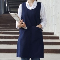 방가지똥 빅포켓 네이비린넨 앞치마 어린이집 유치원 원피스, 77사이즈, 1개
