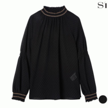 SI SI 넥 셔링 라인 블루종 블라우스_K SDB2421