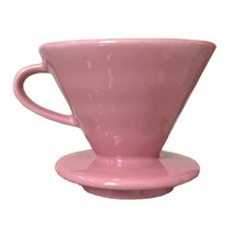 Kajava Mama 푸어 오버 커피 드리퍼 - 가정 카페 레스토랑용 세라믹 슬로우 브루잉 액세서리 쉬운 수동 브루 메이커 선물 강한 맛의 브루어 V02 페이퍼 콘 필터 브라운, 2 Cup, Pink