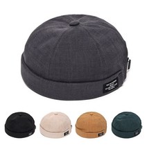 블랙라벨 린넨 면 와치캡 워치캡 레옹모자 숏비니 짧은모자 짧은비니 남녀공용