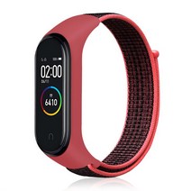 스페이스쉴드 샤오미 미밴드 6 5 호환 모노 밴드 나일론 스트랩 19color 3+1, 샤오미 미밴드 모노 밴드, 레드블랙