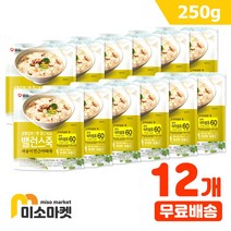 샘표 밸런스 새송이 연근 야채죽, 250g, 12개