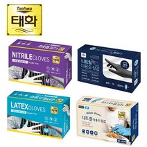 다용도 태화 니트릴 라텍스장갑 블랙 화이트 블루 100장, 라이트 블루 M