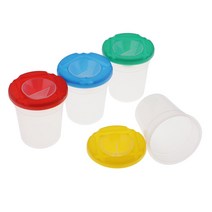 GHSHOP 아이들을위한 누출 방지 페인트 컵 페인트 컵 뚜껑 DIY 아트 용품, 8x8cm, 다색, 플라스틱