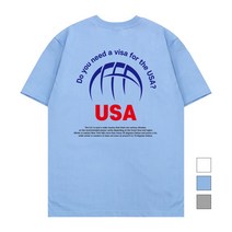 더팀 USA월드 남여공용 빅사이즈 S~4XL 20수 반팔 프린트 티셔츠 (3컬러)