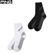 핑 핑(PING) 골프웨어 남성 사선 로고 배색 중목 양말 111B1SC706_WHBK