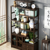 원목진열장 골동품 장식장 거실 찻잔 수석 상장 전시, 월넛색상 A버전 길이 78cm