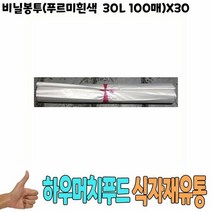 손잡이봉투 비닐봉투 푸르미흰색 30L 100매 x30 식자재 용품, 색상:[색상]본상품, 단품