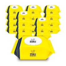 반하나 55gsm 옐로우는 물티슈 100매 20팩 엠보싱 캡형, 100매입, 20개