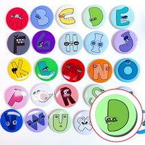 크앤비 로블록스 알파벳 로어 Alphabet Lore 원형 핀 뱃지 가방 악세사리 26종