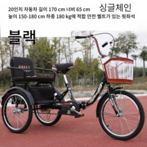 성인세발자전거 3발 어른 노인 삼륜 자전거, 단일사이즈, C