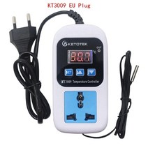 온도계측기 자기온도계 디지털 온도 습도 컨트롤러 소켓 AC 110-220V 조절기 콘센트 EU/US/플러그 NTC, 02 KT3009 EU Plug