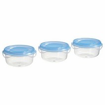 이케아 IKEA 식품보관용기3P 70ml 블루 지름7x4cm 폴리프로필렌, 3개