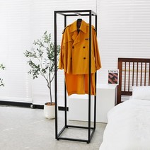 코코디피 가루 옷가게 디스플레이 옷걸이 디자인 행거 맞춤 주문제작 긴옷 롱패딩 롱코트 롱원피스 헹거, 검정색